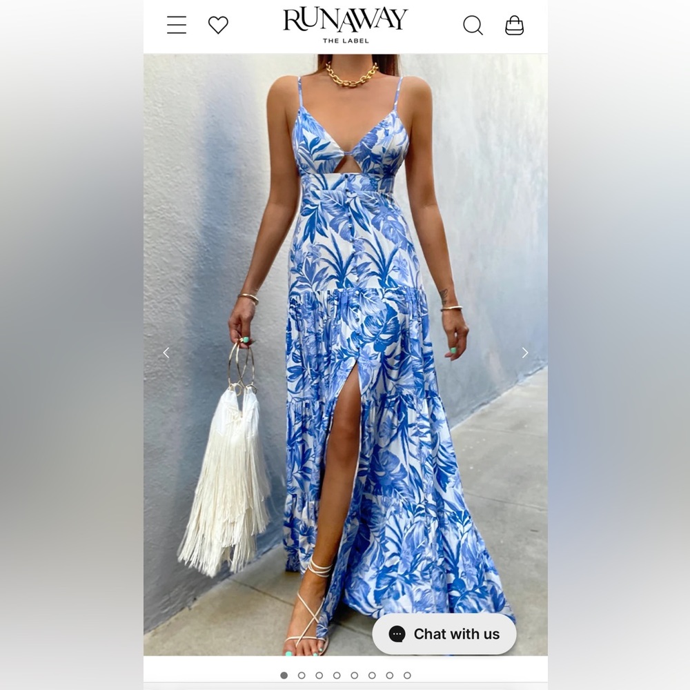 Maxi blue and white floral dress